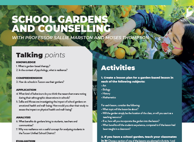 School Gardens and Counselling
