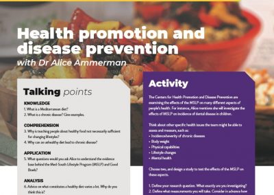 Health promotion and disease prevention