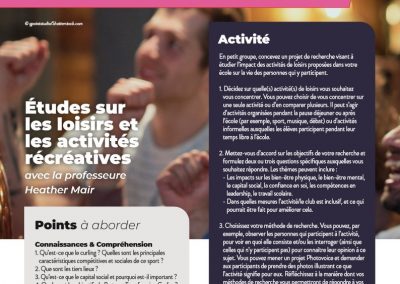 Études sur les loisirs et les activités récréatives