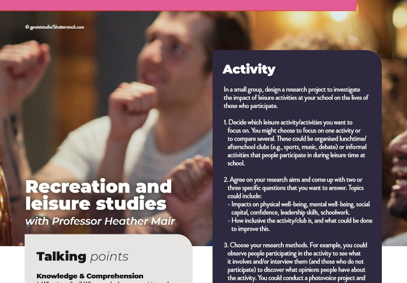 Recreation and leisure studies