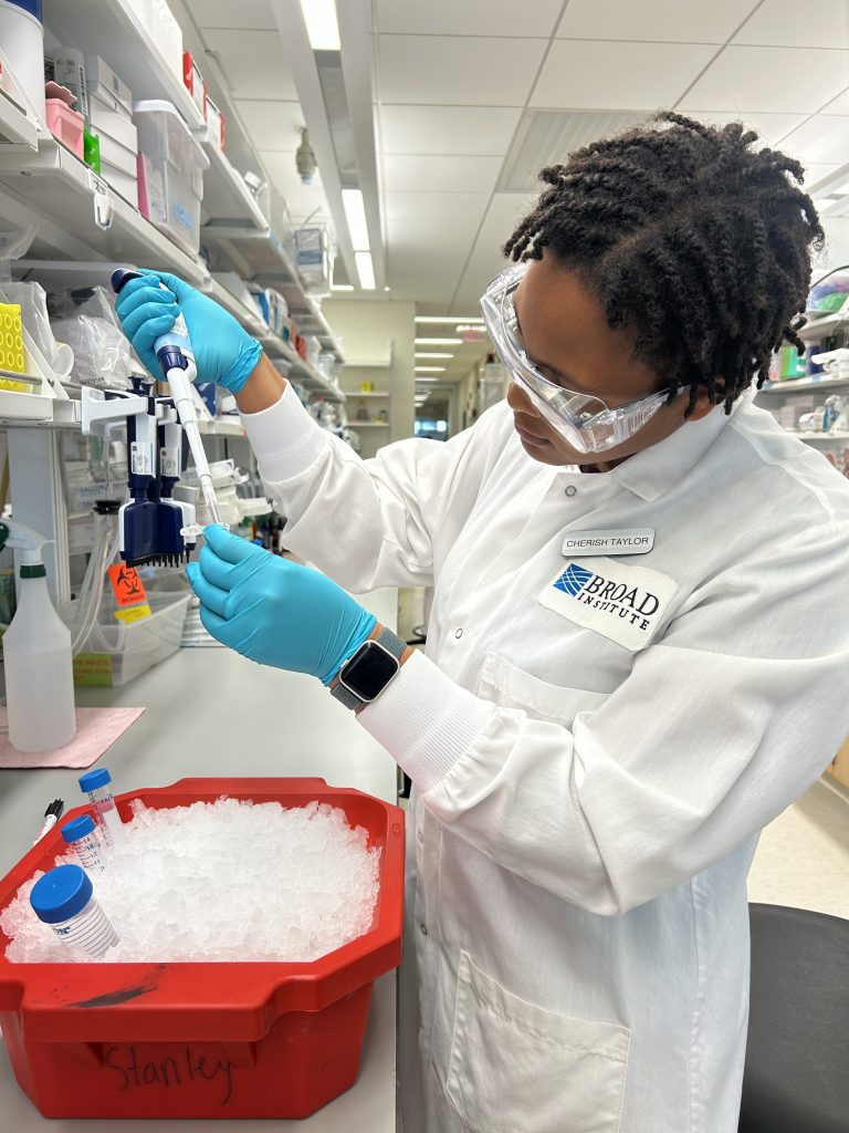 Cherish works in the lab