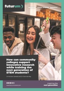 How can community colleges support innovative research while training the next generation of STEM students?